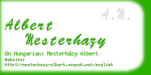 albert mesterhazy business card