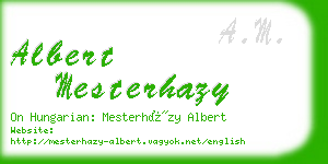 albert mesterhazy business card